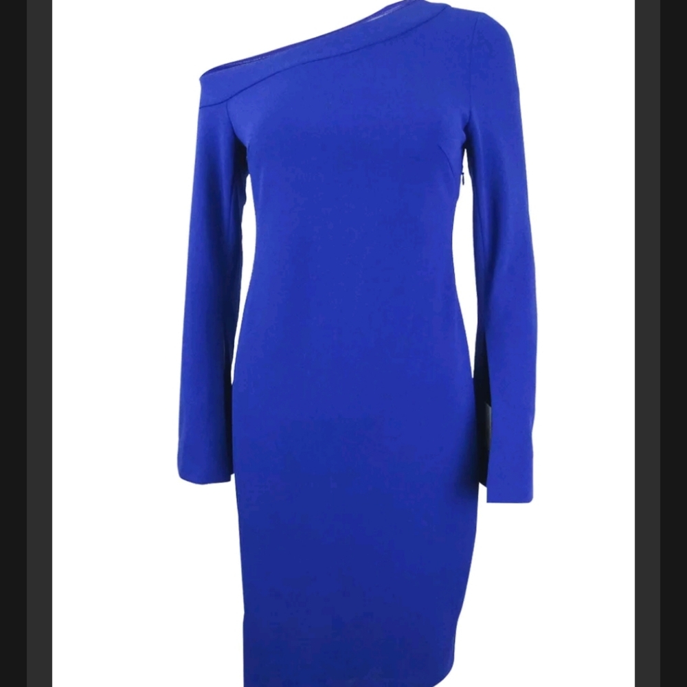NWT Calvin Klein Royal Blue One Shoulder Dress